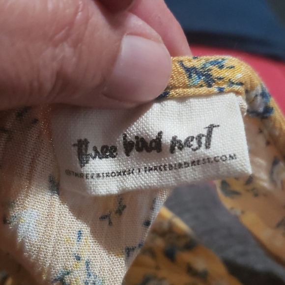 Three Bird Nest boho mini dress yellow - Picture 3 of 4